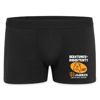 Comic Geburtstag 50 Jahre Happy Birthday - Männer Boxer Shorts - Schwarz - Vorne