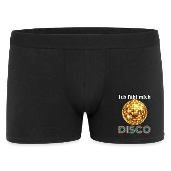 Ich fühl mich Disco Retro 70s Spruch - Männer Boxer Shorts - Schwarz - Vorne