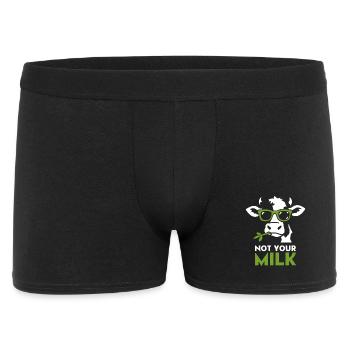 Not Your Milk – Coole Kuh mit Sonnenbrille  - Männer Boxer Shorts - Schwarz - Vorne