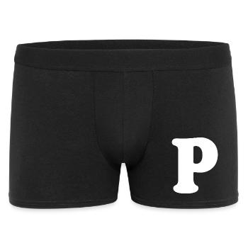 Impression en grand style P | Lettre P | P Logo - Boxer Homme - noir - Devant