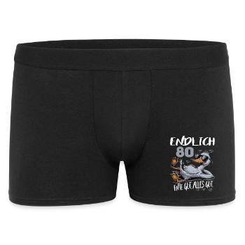 Geburtstag Ente Gut Alles Gut 80 Jahre Comic - Männer Boxer Shorts - Schwarz - Vorne