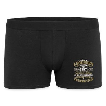 1987 Jahrgang geboren Legenden Vintage Geburtstag - Männer Boxer Shorts - Schwarz - Vorne