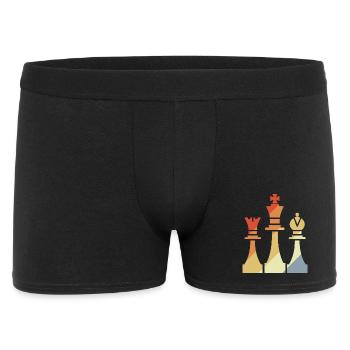 Croquis de pièces d’échecs vintage - Boxer Homme - noir - Devant
