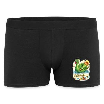 Schulanfang-Schwan mit Geschenk - Männer Boxer Shorts - Schwarz - Vorne