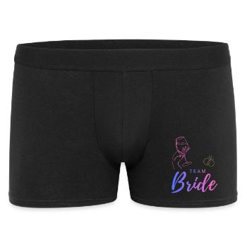Team Bride Weinglas und Ringe - Männer Boxer Shorts - Schwarz - Vorne
