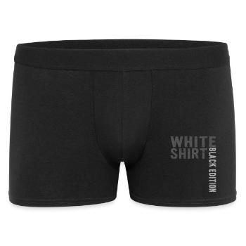 Lustiger Spruch Weißes Shirt Black Edition - Männer Boxer Shorts - Schwarz - Vorne