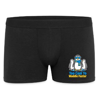 Too Cool To Waddle Faster - Männer Boxer Shorts - Schwarz - Vorne