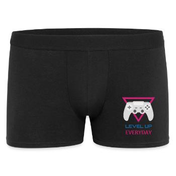 Level Up Everyday Gamer - Männer Boxer Shorts - Schwarz - Vorne