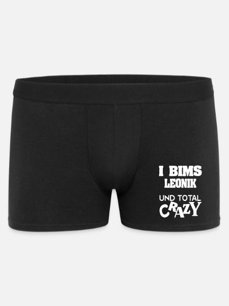 Leonik als Crazy - Männer Boxer Shorts - Schwarz