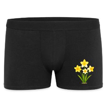 Narzissen - Männer Boxer Shorts - Schwarz - Vorne