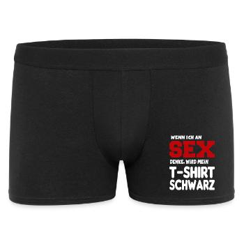 An Sex denken Erotik Sprüche Fun Lustig - Männer Boxer Shorts - Schwarz - Vorne