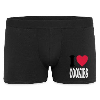 I love COOKIES (Farben anpassbar!) - Männer Boxer Shorts - Schwarz - Vorne