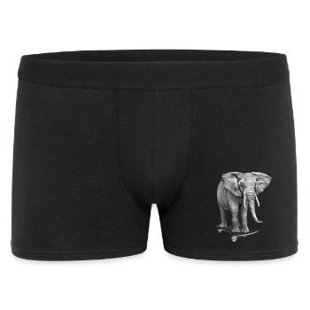 Eléphant sur planche à roulettes - Skater Elephant - Sk8er - Boxer Homme - noir - Devant