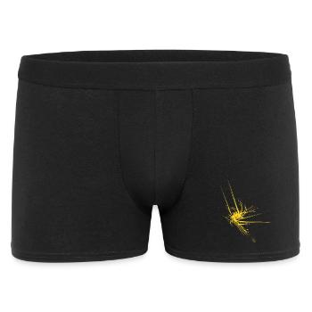 Gelbes Explosionsstern Muster - Männer Boxer Shorts - Schwarz - Vorne