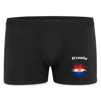 Kroatien Splatter Croatia - Männer Boxer Shorts - Schwarz - Vorne
