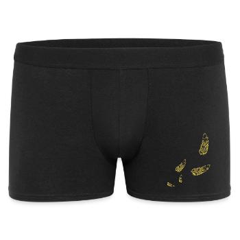 Federn - Symbol / gold - Männer Boxer Shorts - Schwarz - Vorne
