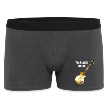 Yes I speak guitar saying 'Yes I speak - Men's Boxer Shorts - charcoal grey - Front