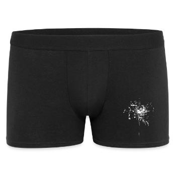 Abstrakte Blume / Linie / Muster / Trend / weiß - Männer Boxer Shorts - Schwarz - Vorne