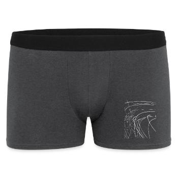 Abstract lines / white / line / pattern - Men's Boxer Shorts - charcoal grey - Front