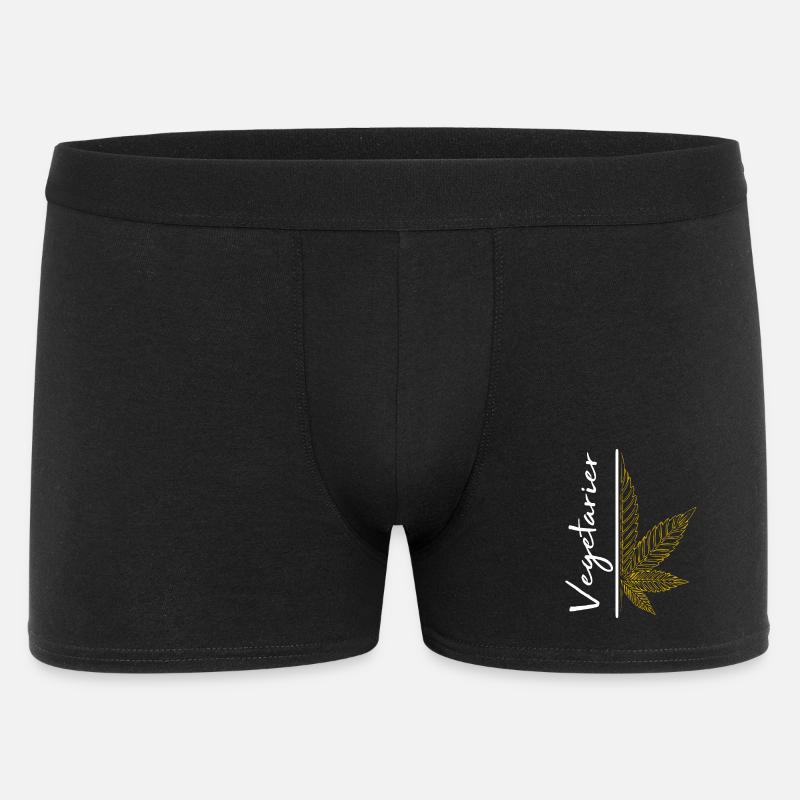 Vegetarier / Cannabis / Cannabisblatt / Hanf - Männer Boxer Shorts - Schwarz