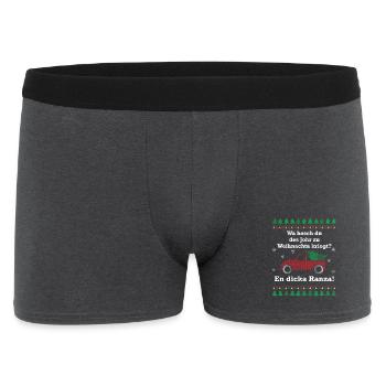 Wa hosch du des Johr zu Weihnachta kriegt? - Männer Boxer Shorts - Anthrazit - Vorne