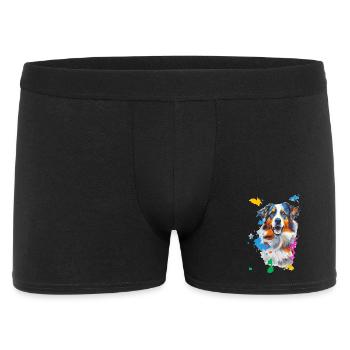 Portrait de chien dans un flot coloré de couleurs - Boxer Homme - noir - Devant