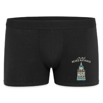 Hannover, kultiges Neues Rathaus, Niedersachsen - Männer Boxer Shorts - Schwarz - Vorne