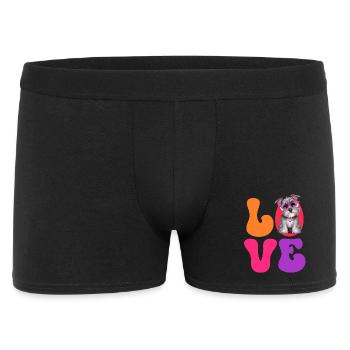 Hund Schnauzer Zwergschnauzer - Männer Boxer Shorts - Schwarz - Vorne