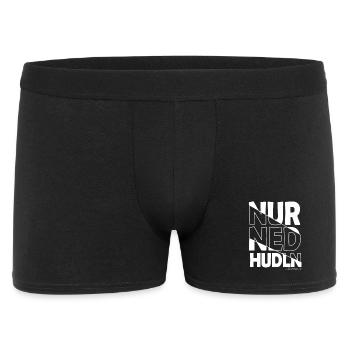 nur ned hudln - nur mit der Ruhe, Dialekt - Männer Boxer Shorts - Schwarz - Vorne