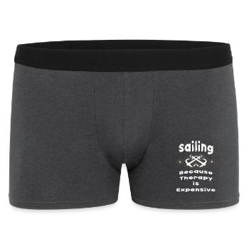 "Sailing Therapy" T-Shirt - Men's Boxer Shorts - charcoal grey - Front