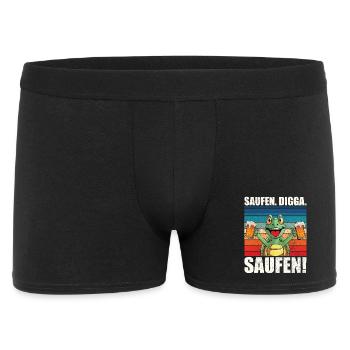 Bier Party Schildkröte Saufen Digga Spruch Motiv - Männer Boxer Shorts - Schwarz - Vorne