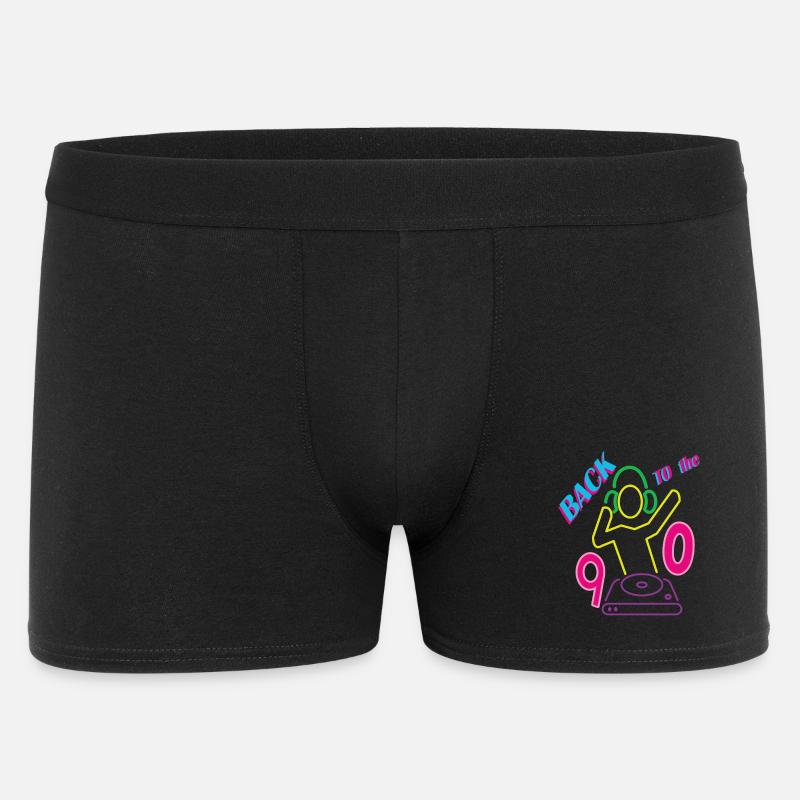 Back to the 90s mit DJ - Männer Boxer Shorts - Schwarz