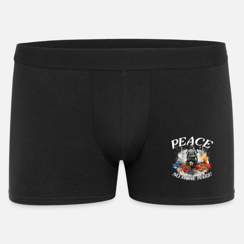PEACE / Frieden / Friedensbotschaft / Liebe - Männer Boxer Shorts - Schwarz