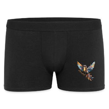 Cooler Vogel für Frieden - Männer Boxer Shorts - Schwarz - Vorne