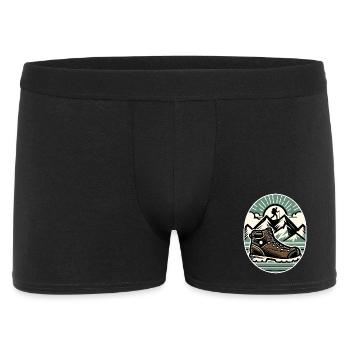 Drawing Hiker Mountain Hiking Shoe - Men's Boxer Shorts - black - Front