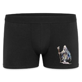 Necromancer with cloak and skull staff - Men's Boxer Shorts - black - Front
