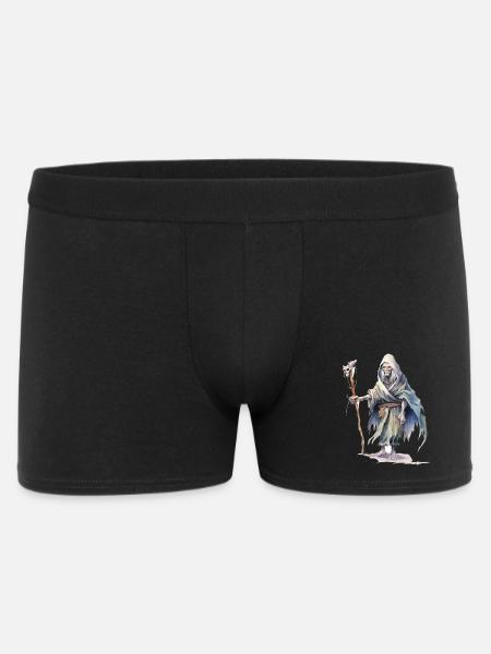 Totenbeschwörer mit Schädelstab – Dark Fantasy - Männer Boxer Shorts - Schwarz