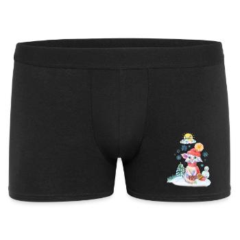 Whimsical Winter Feline Design - Men's Boxer Shorts - black - Front