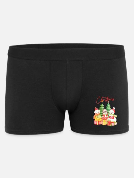 Bonhommes de neige festifs de Noël et cadeaux design - Boxer Homme - noir