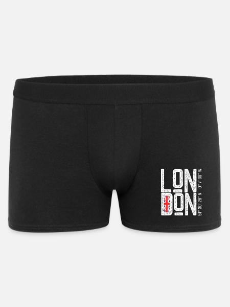 London Flag Distressed Typo - Männer Boxer Shorts - Schwarz