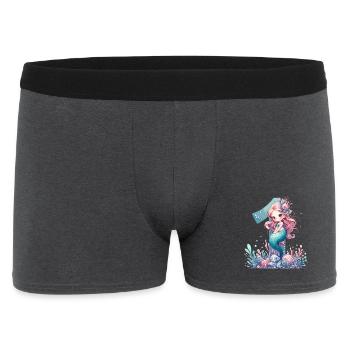 1 Year Mermaid Cute Birthday Gift - Men's Boxer Shorts - charcoal grey - Front