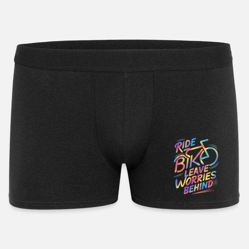 Lebendiges Regenbogen-Fahrradfahrdesign - Männer Boxer Shorts - Schwarz