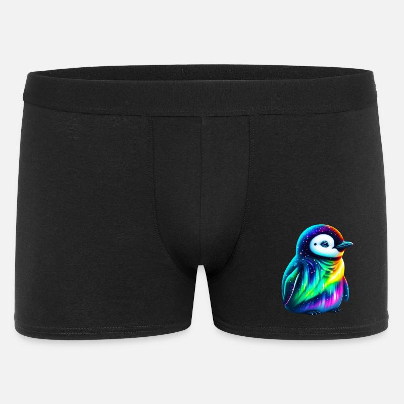 Aurora Borealis Pinguin - Männer Boxer Shorts - Schwarz