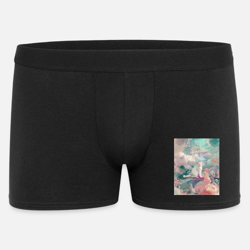 Chat pastel dans Dreamscape - Boxer Homme - noir
