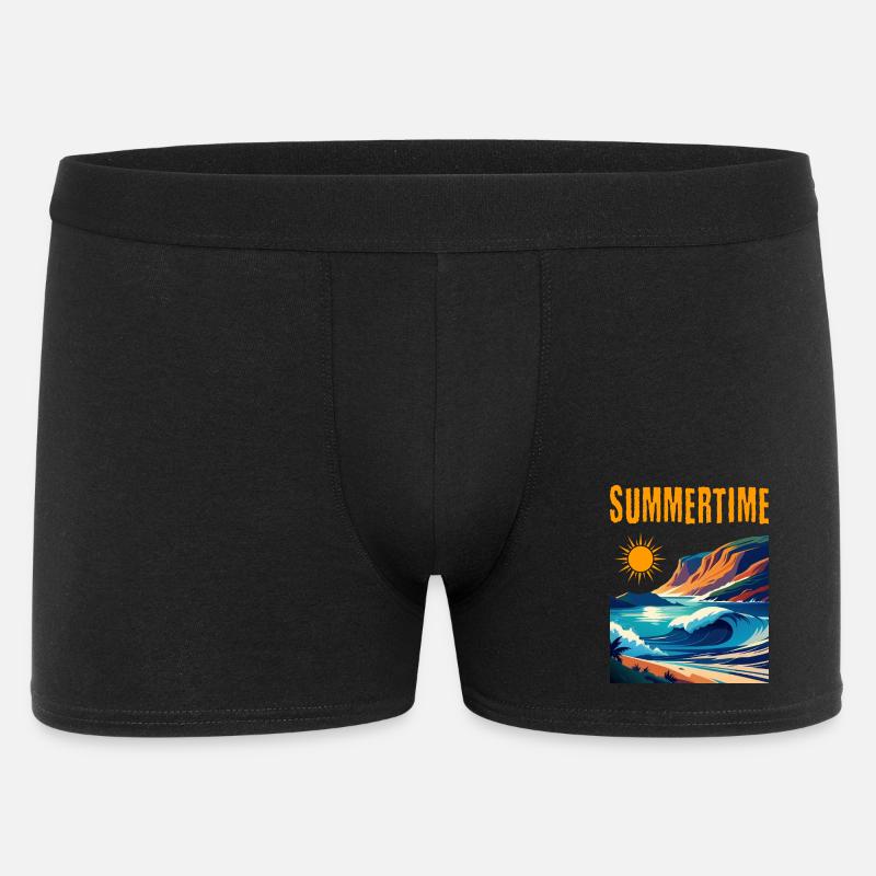 Summertime - schönes Sommerdesign - Männer Boxer Shorts - Schwarz