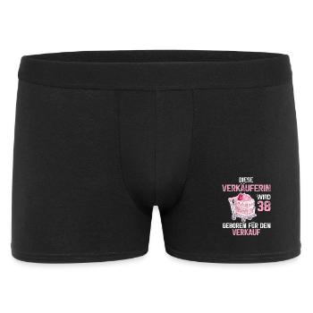 38 Geburtstag Verkäuferin 38 Jahre Verkauf Spruch - Männer Boxer Shorts - Schwarz - Vorne