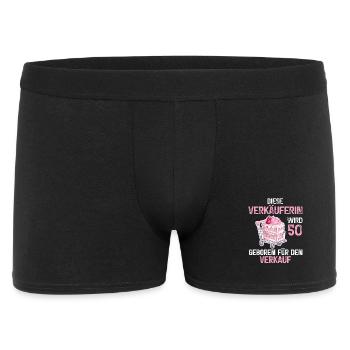 50 Geburtstag Verkäuferin Verkauf 50 Jahre Spruch - Männer Boxer Shorts - Schwarz - Vorne