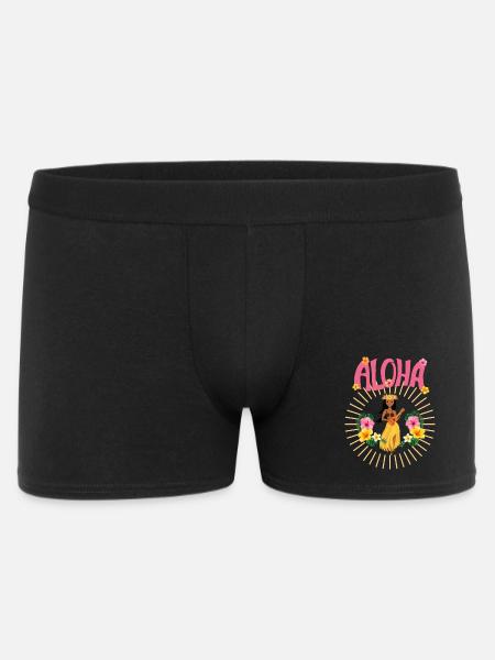 Aloha - Hawai - Pazifik - Urlaub - Blumenmädchen - Männer Boxer Shorts - Schwarz