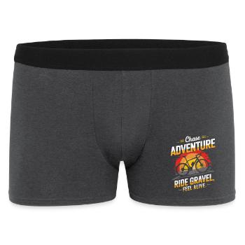 Grave: Chase adventure, ride gravel, feel alive - Men's Boxer Shorts - charcoal grey - Front