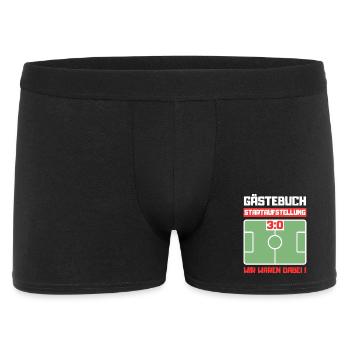 Gästebuch 30. Geburtstag Fußball - Männer Boxer Shorts - Schwarz - Vorne